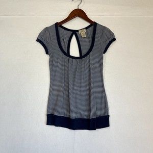Vintage Y2K Eyelash Couture Womens Baby Doll Tee Shirt Sz Small Lined Open Back